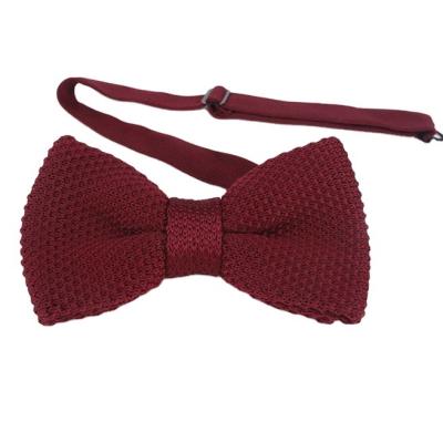 China Fashion Simple Platform Knitted Solid Color Knit Adjustable Bow Tie Ties Designer Kint Bow Tie for sale