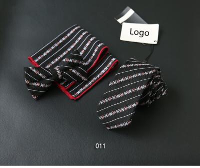 China Fashion Casual Formal Fashion Custom Design Stripe Pattern Italian Tie Silk Sets For Men for sale