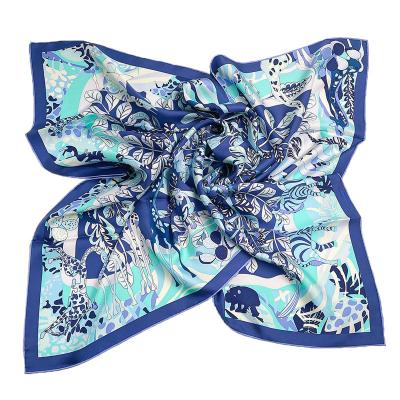 China Silky Feeling Digital Printing 100%silk Satin Scarf Designer Scarf for sale