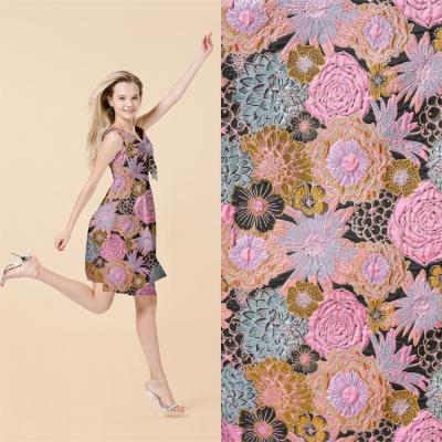 China Small MOQ Shrink-Resistant Aftican Fabric Cotton Beautifical Brocade Fabric for sale