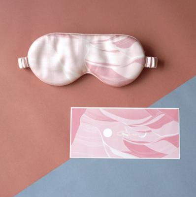 China Sleep Fashion Customized Pure Silk Pattern 100% Real Natural Mulberry Printed Eye Mask With Elastic Strap for sale