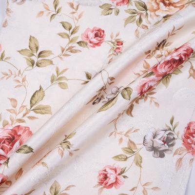 China Shrink New Heavy Duty 100 Polyester Luxury Jacquard Floral Printed Curtain Fabric From China Supplier For Home for sale