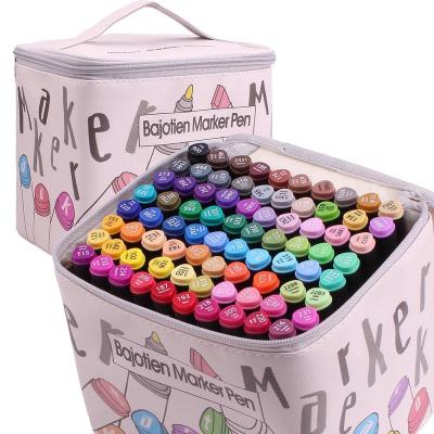 China Kids Paint Marker Free Sample Hot Selling 200 Max Colors Cloth Bag Brush Chisel Tip Marker Artist Marker Pen for sale