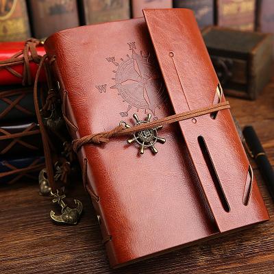 China 30% Eco-Friendly Paper OFF Retro PU Leather Diary Planner Notebook Pirate Traveler's Notebook and Journal Anchors Spiral Journal Notebooks for sale