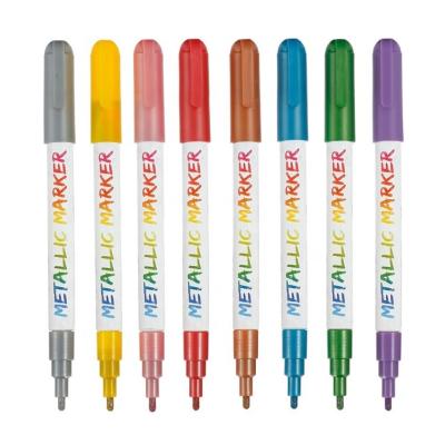 China Wholesale Marker Pen Queenstar Factory 8 Colors 3mm Erasable Water Based Metallic Markers for sale