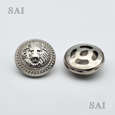 China Sustainable Metal Lion Head Buttons British Style Alloy Metal Button for sale