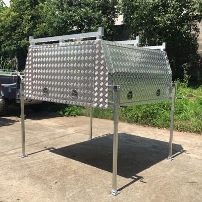 China Sit on the Tray or Your Ute Aluminum Truck Jack Off Canopy 3 Door Workshop and Garage Doors Awning Tool Box 1800x1800x860 for sale