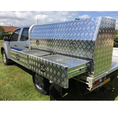 China Sit on the tray or your workshop and garage opening Ute TRUCK TRAILER aluminum side tool box with drawers for sale