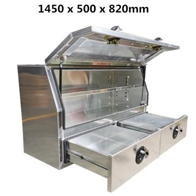 China Sit on the tray or your Workshop and Garage Toolbox Trailer Truck Ute Canopy Aluminum Tool Box Tilted Side Drawers T Lock for sale