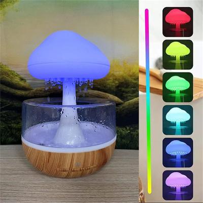 China Relaxing Aroma Diffuser Night Rain Cloud Feeling Essential Oil Diffuser Water Diffuser Comfortable Desktop Light Drop for sale