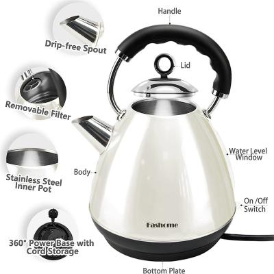 China Boil-Dry Pad Portable Smart Teapots Stainless Steel Electric Water Kettle With Led Lights for sale