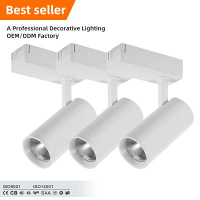 China Dimmable 240v Modern White Energy Saving Adjustable Ceiling 15w 20w 30w Outdoor Mounted Cob Led Track Light for sale