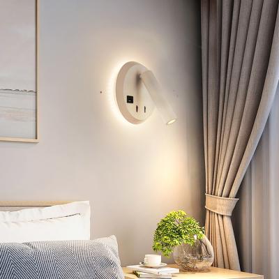 China Usb interface /Creative plug in new bedroom lighting creative socket lamp hotel bedside with Usb interface charging 6w led wall light for sale