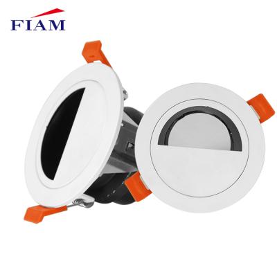 China Free Sample Modern Color 75mm Gimbal Anti-glare Aluminum Enclosed Round 3w 50w Gu10 Double Led Downlight Housing for sale