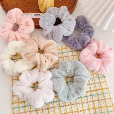 China 2021 high quality European and American style beverage cover scrunchie hair ties designer cotton hair scrunchies for women for sale