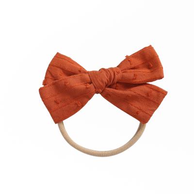 China Hair Accessories Baby Headband Korea Headwear Accessories For Newborns Nylon Rope Hair Ring 17 Solid Color Bow Headband for sale