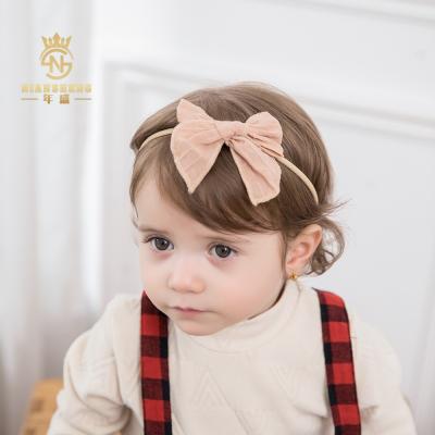 China European and American style stylish girls felt thick nylon bow headband baby hair bands baby headband children hair accessories for sale