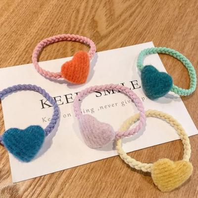 China Sale Hair Accessories Baby Headband Girl Candy Color Heart Hair Rope Lovely Like Hot Cakes Fashion And New Soft Elastic Band for sale