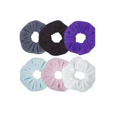 China Fashionable Absorbent Loop Microfiber Circle Hair Plush Multicolor Amazon Hair Scrunchies Elastic Hair Scrunchies In Stock for sale