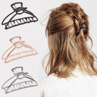 China Large Size Women Girls Hair Accessories Claw Hairpin Metal Claws Geometry Eco-friendly Solid Color for sale