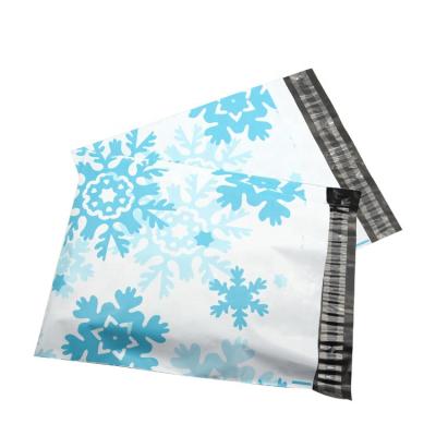 China Factory direct supply eco-friendly blue snowflake 25.5*29+4 mailing bag thickened bag envelope mailing bag for sale