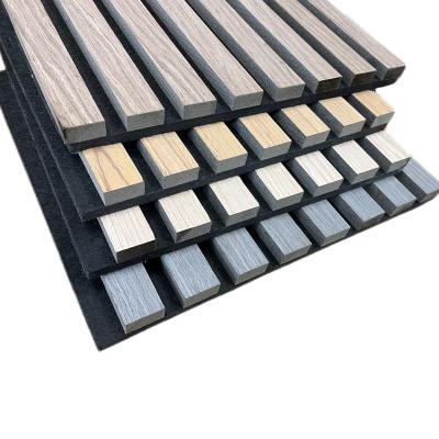 China Modern soundproof  slat wood wall panels for interior wall decor  wood slats wall panels for sale