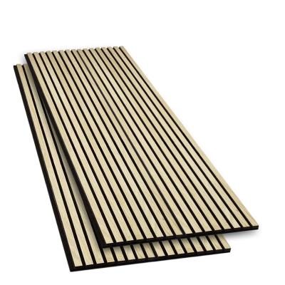 China Modern soundproof wall panels  wood slats akupanel soundproof  Acoustic Slat Wood Wall Panels for sale