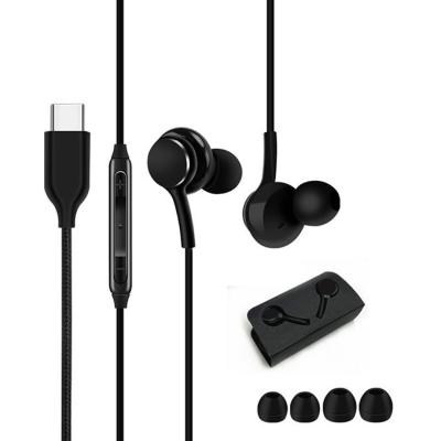 China Original Type-C In-Ear Headphones Headset Wired Earbuds With Volume Control For Samsung S21 plus S20 ultra S10 Note9 for sale