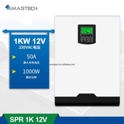 China Pure Sine Wave Solar Hybrid Inverter 50A PWM Inverter 1KW 12V 220V Grid Tie Inverter Integrated Controller for sale