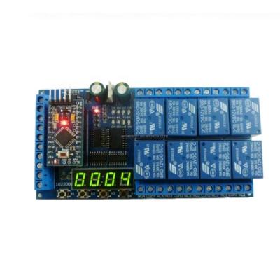 China With DC 12V 8 Channel Pro Mini PLC Delay Timer Multifunction Switch Panel Shell Relay Panel Shield Module for sale