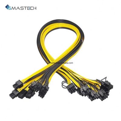 China Electronic Hardware 6 Pin PCI-e To 8 Pin (6+2) PCIe Power Cable (Male To Male) GPU 50cm For Server Breakout Board for sale