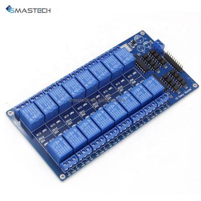 China PCB DC 5V 12V 16 Channel Relay Module Interface Board IMAGE DSP PLC With Optical Coupler LM2576 Power 16Channel for sale