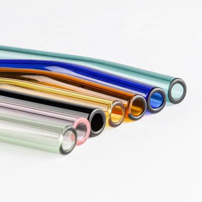 China Hand High Blown Eco Friendly Pyrex Borosilicate Glass Reusable Drinking Straws In Stock On Sale for sale