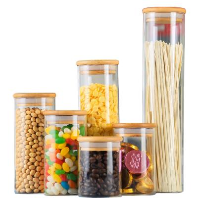 China Freshness Preservation High Quality Borosilicate Glass Spice Jar Food Storage Containers With Lids 4oz Bamboo Good Jar Food Storage Safe for sale