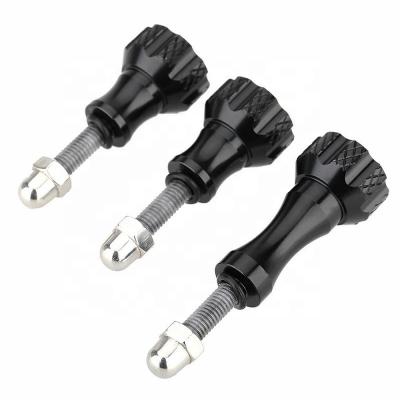 China Black Aluminum METAL Tool Thumb Button Bolt Screw Set (3pcs) for GoPro Hero Cameras Aluminum Thumb Button Bolt Nut Screw Kit for GoPro for sale