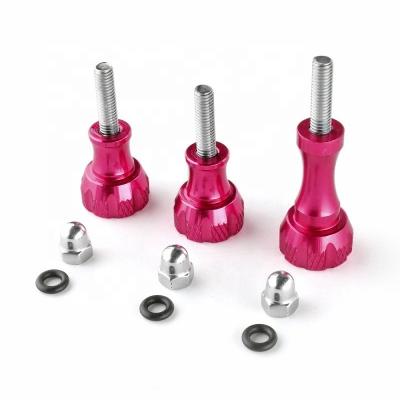 China Pink Aluminum METAL Tool Thumb Knob Bolt Screw Set For GoPro Hero Cameras Aluminum Thumb Knob Bolt Nut Screw Kit For GoPro for sale