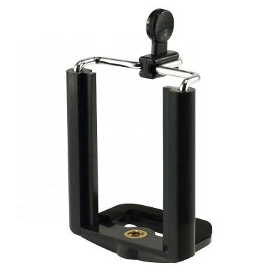 China Plastic Extendable Tripod Mount Mobile Phone Clamp Cradle Holder / Monopod Clip 50mm-100mm Optional for sale