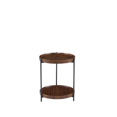 China Durable Home Furniture Living Room Round Shape Small Size MDF Solid Wood Top Side Table for sale