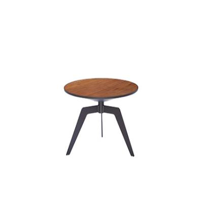 China Contemporary Durable Home Furniture New Style Solid Wood Veneer Iron Metal Leg Coffee Table for sale