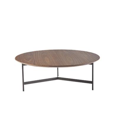 China Low price durable high quality creative design round table modern solid wood veneer coffee table for sale