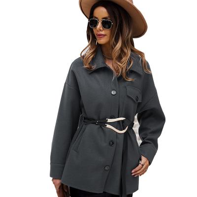 China Wholesale Anti-Wrinkle Long Sleeve Petal Trending Solid New Winter Jackets And Coated Button 2021 Top Ladies Shear Long Ditch Coat Women for sale