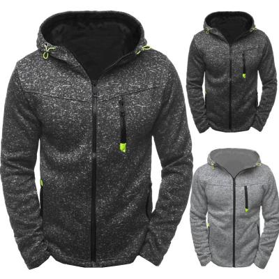 China Anti-wrinkle men's sport and leisure jacquard hoodie fleece cardigan outdoor running hoodie jacket for sale