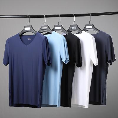 China Wholesale Casual Loose QUICK DRY Cotton Fitness T-shirt Comfy V-Neckline V-Neck Short Sleeve Tees Men High Quality for sale