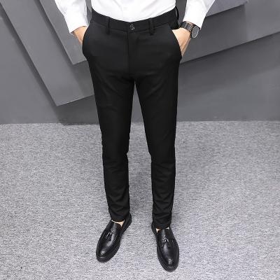 China Men's Fashion Anti-Wrinkle Casual Classic Business Slim Trousers Suit Trousers for sale