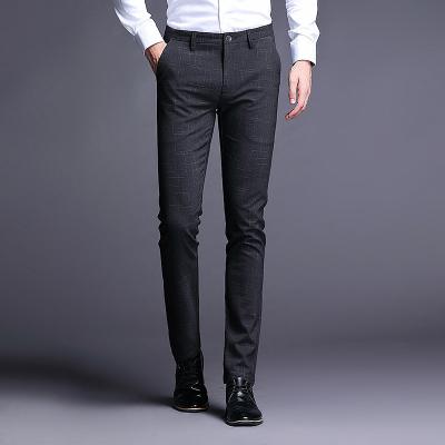 China Anti-wrinkle Men's Business Casual Pants Trend Designer Slim Male Trousers Classic Straight High Quality Men's Stretch Pants for sale