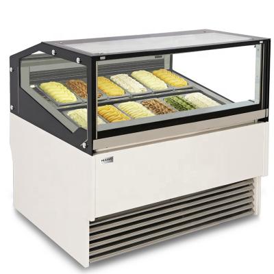 China Refrigerated Single-Temperature Display Cabinet Commerical Stainless Steel Ice Cream Showcase for sale