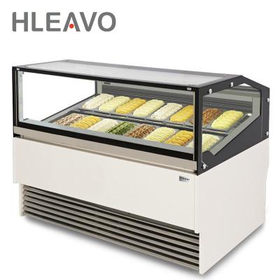 China Single-temperature Factory Customization GN Container 18 Pans Ice Cream Showcase Dipping Cabinet Freezer for sale