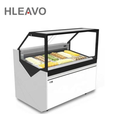 China Single-Temperature Commercial Use Ice Cream Freezer Showcase Gelato Display Case for sale