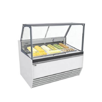 China Capacity Supermarket Single-temperature Glass Door Chest Showcase Display Commercial Ice Cream Freezer for sale