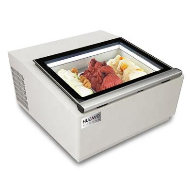 China Square Single-temperature Glass Gelato Freezer Ice Cream Showcase For Sale for sale